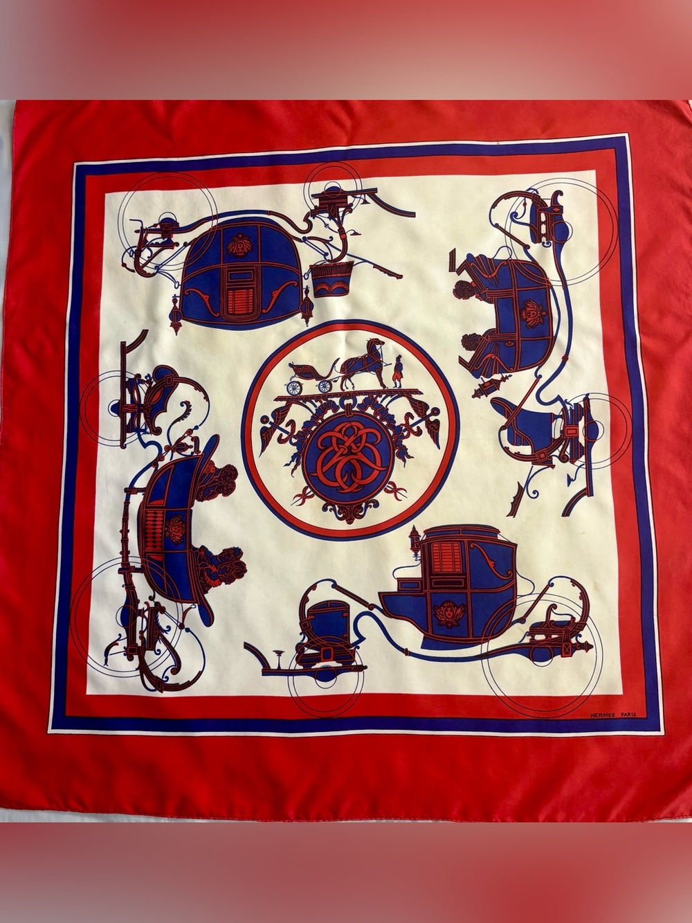 Hermes Vintage " Ex Libris " Silk Scarf